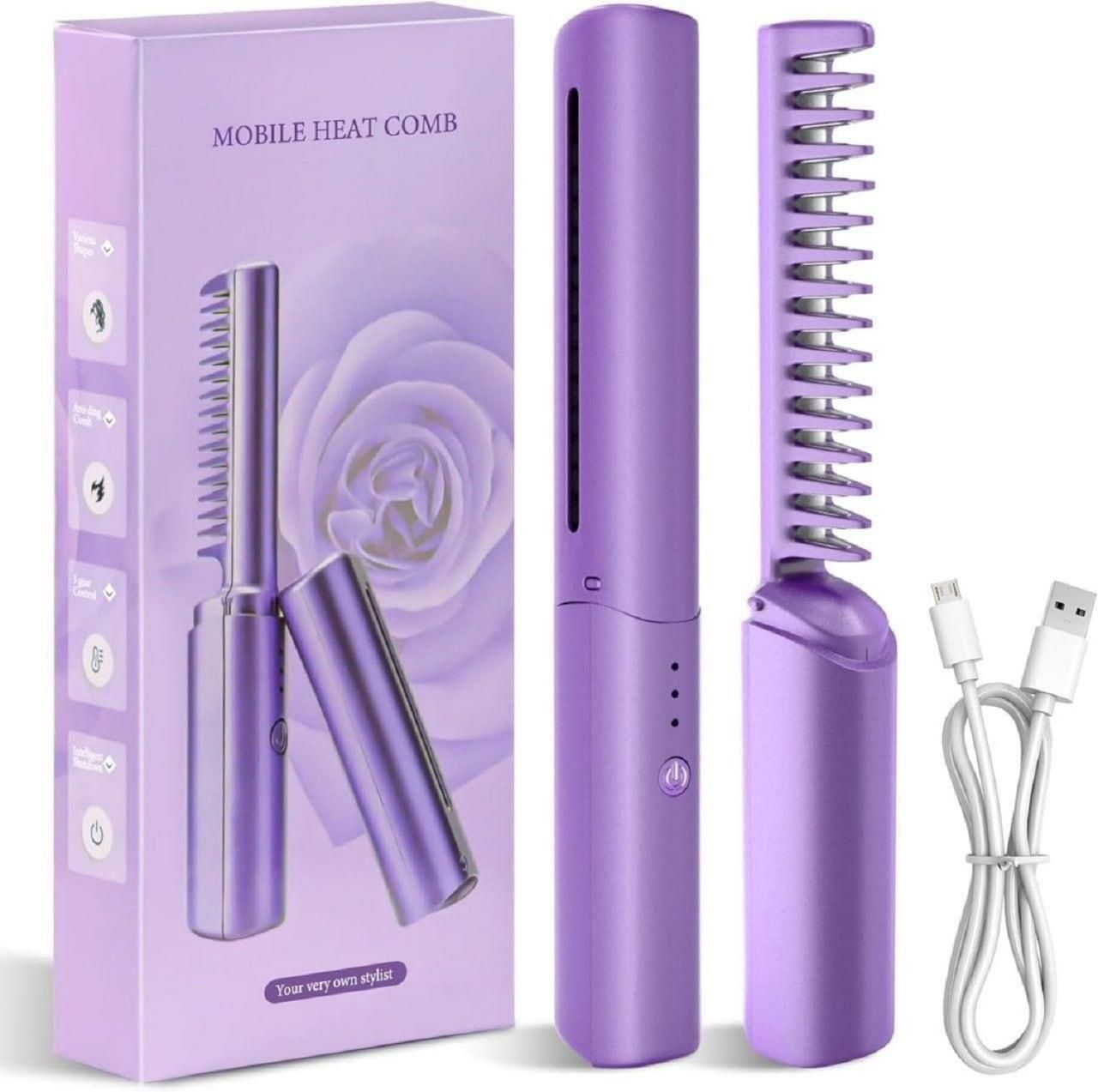Meneflix Portable Cordless Hot Comb & Mini Straightener