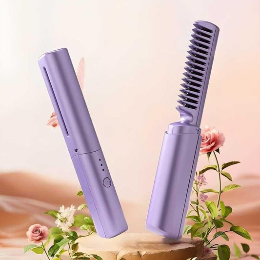 Meneflix Portable Cordless Hot Comb & Mini Straightener