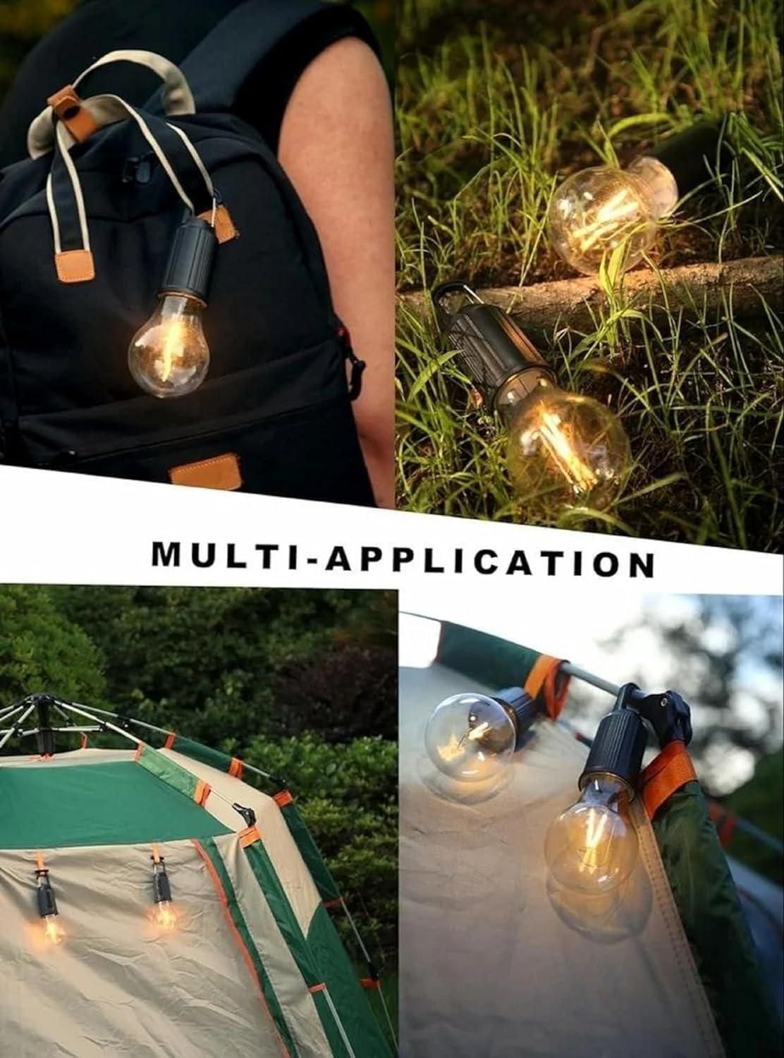 Illuminate Your Adventure: Rechargeable Hanging Bulb with 3 Modes - Perfect Camping Companion ( Pack of 2)